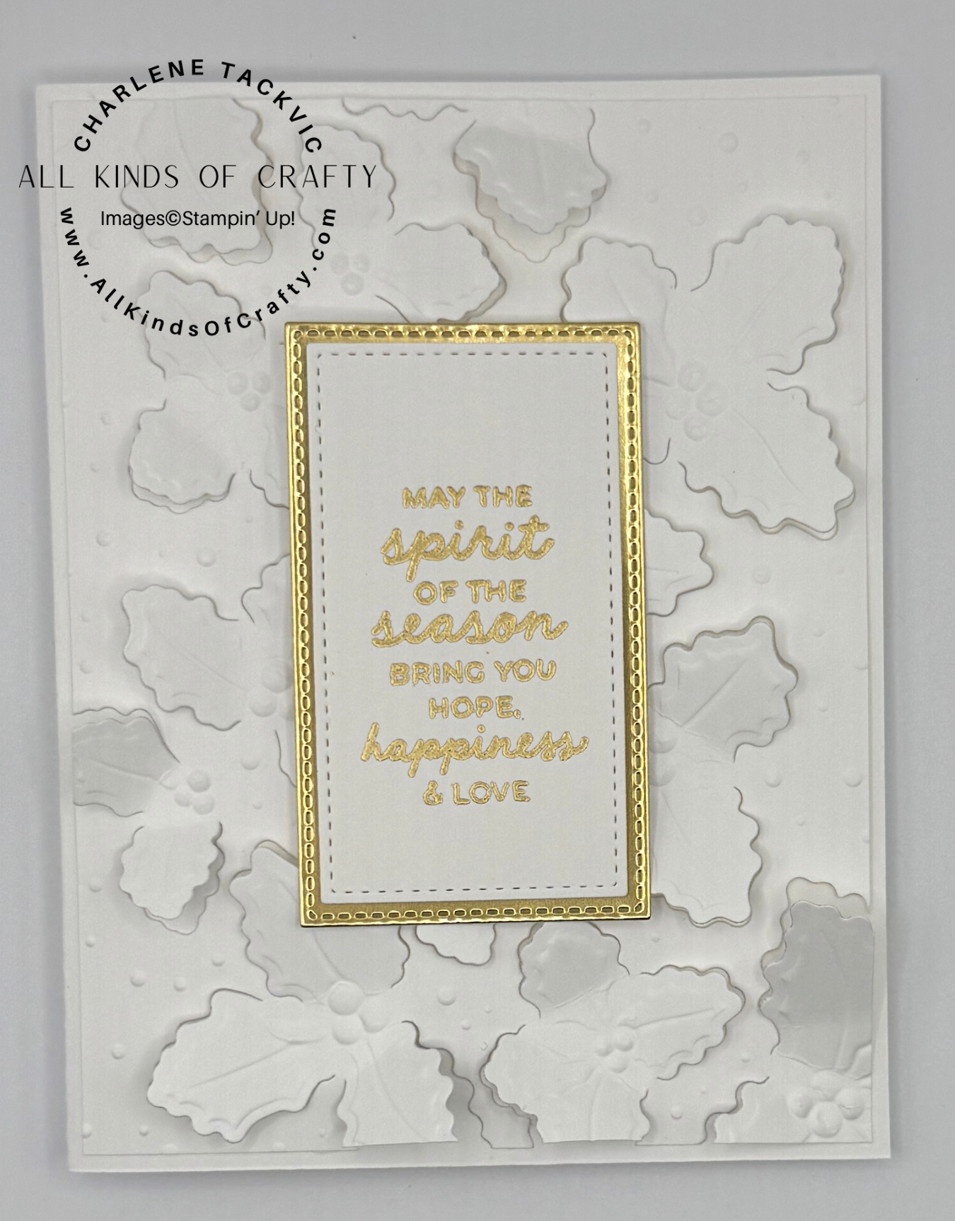 Jolly Holly Stampin’ Up! White Christmas Card
