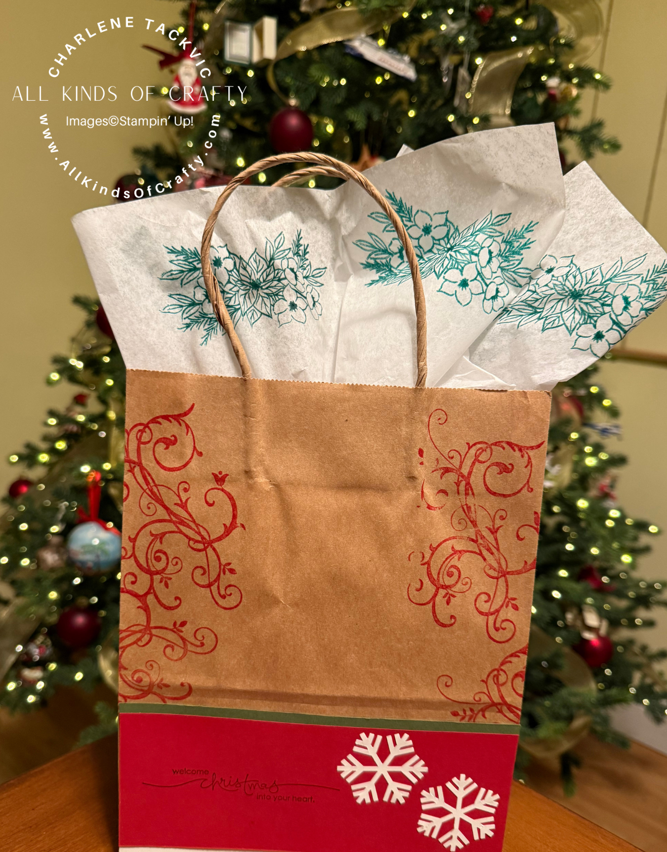 Stamped Tissue Paper for Holiday Gifts