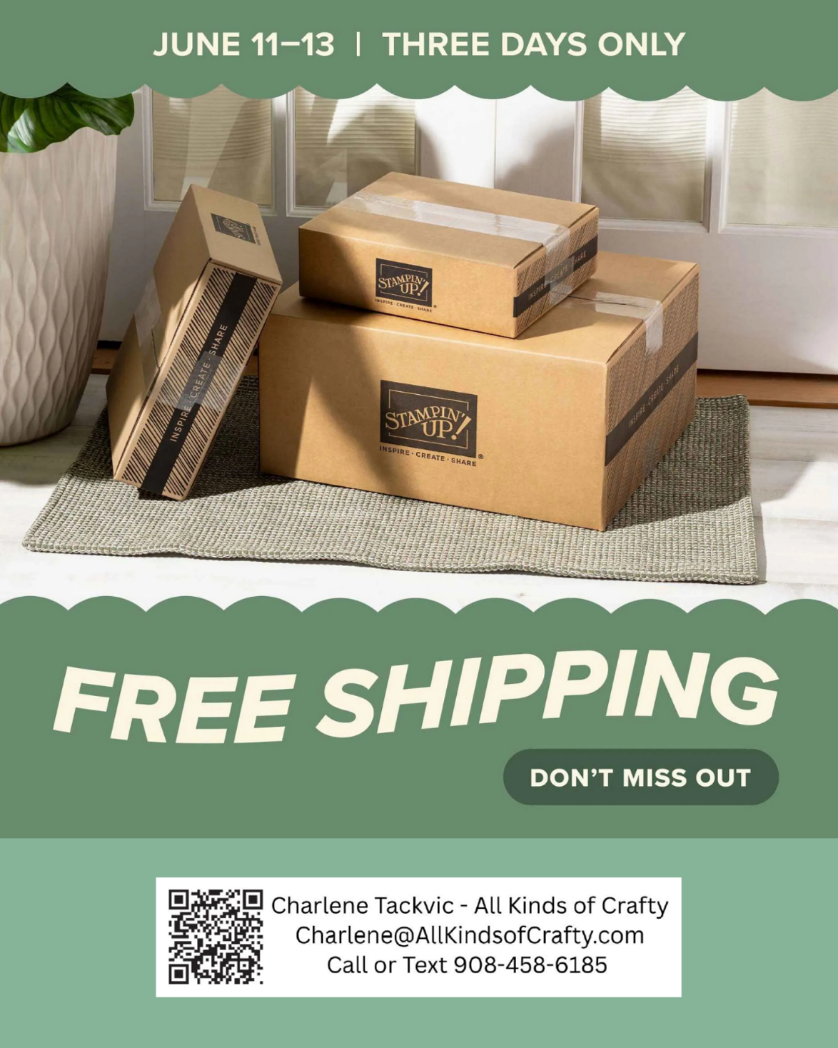 Free Shipping from Stampin’ Up! June 11-13