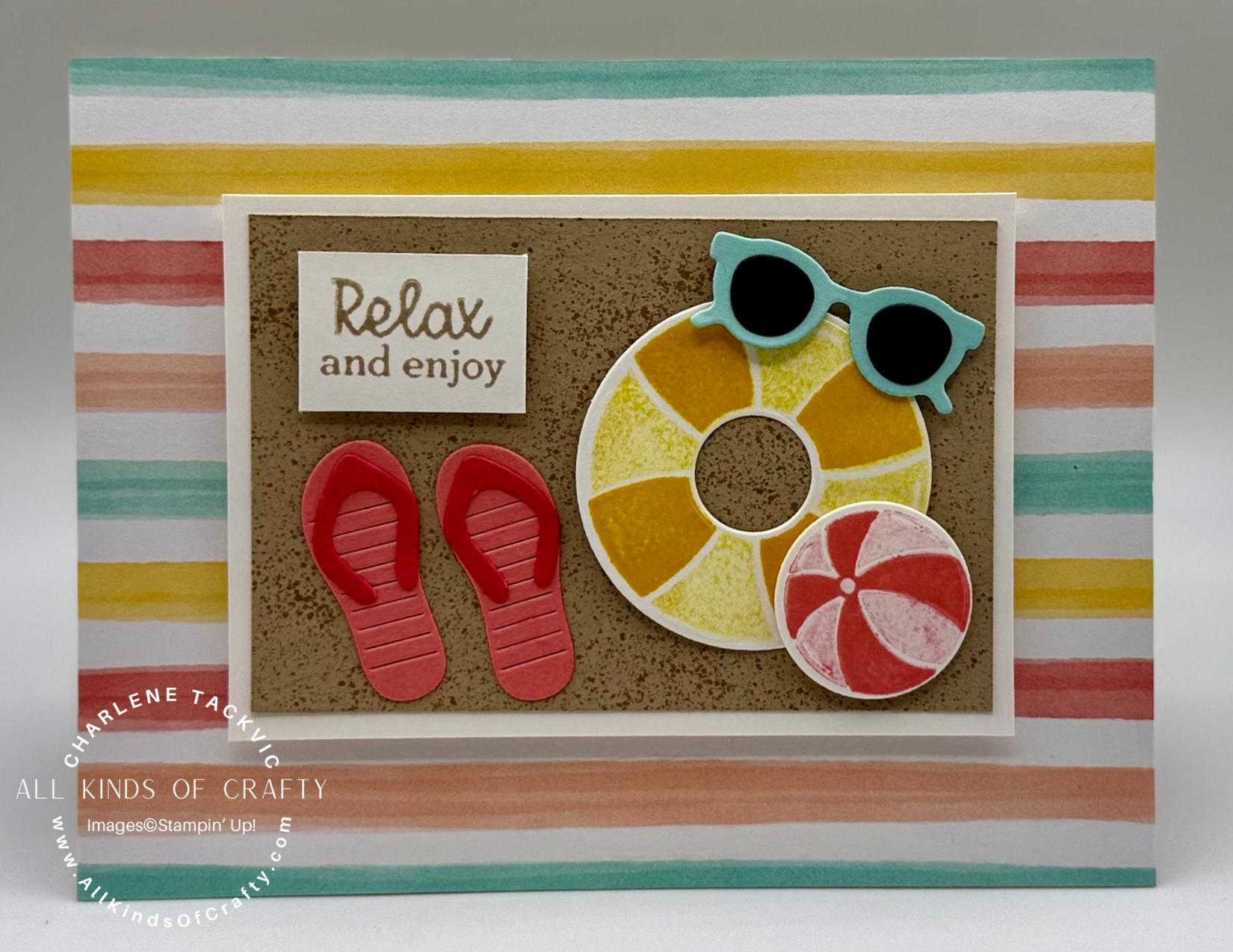 Stampin’ Up! Splash & Relax with Rolling Waves Card for Amy’s Inkin’ Krew Team Blog Hop