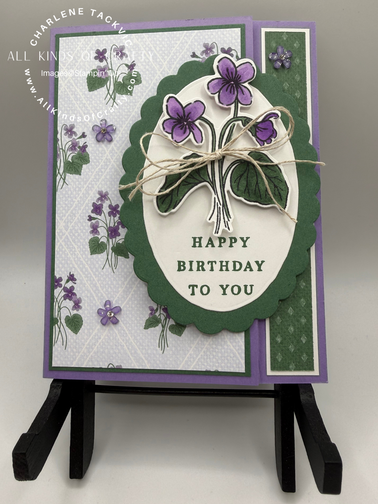 Stampin’ Up! Framed Violets Back Fold Birthday Card for Amy’s Inkin’ Krew Team Blog Hop