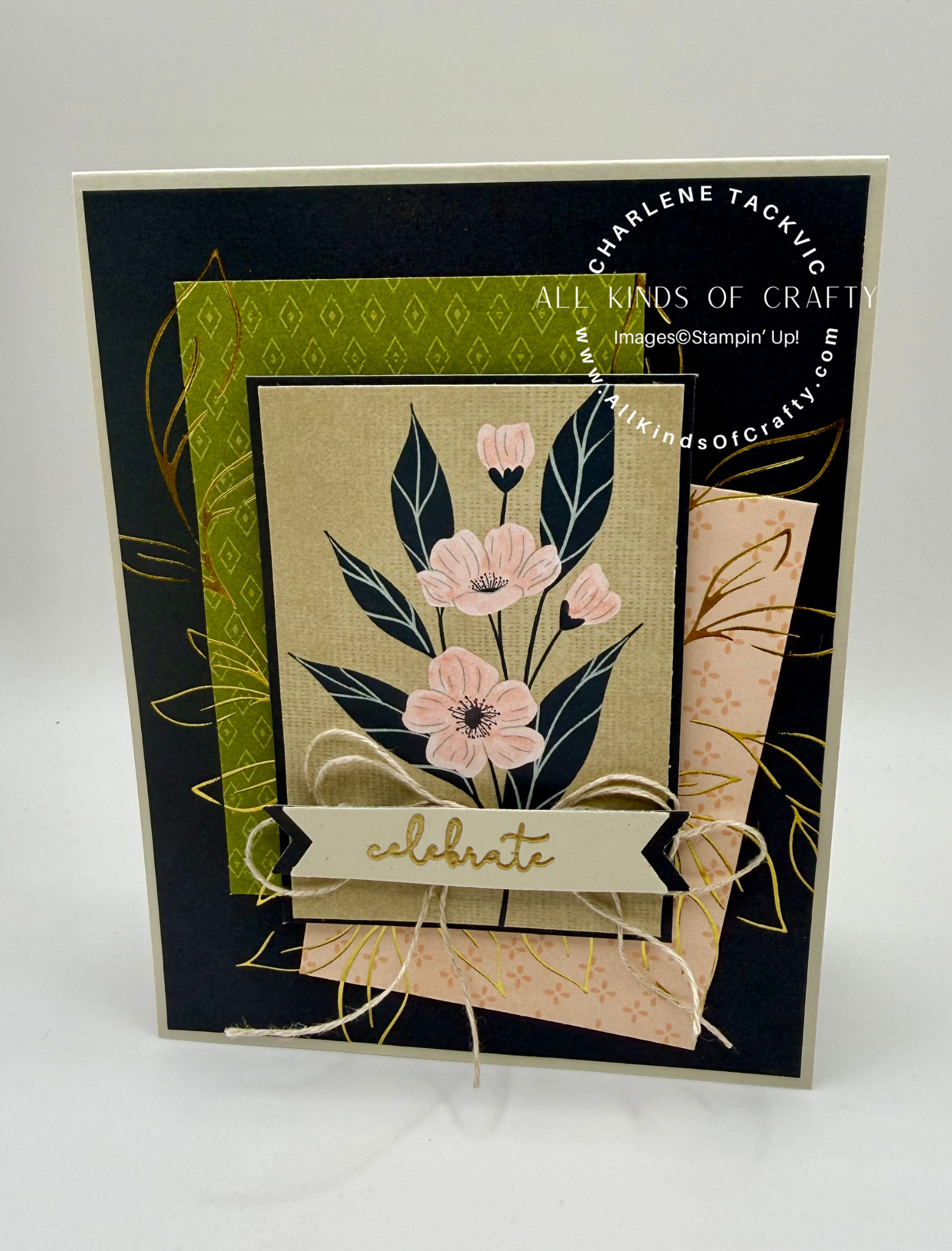 Stampin’ Up! Botanical Glow Celebrate Card for The Happy Inkin’ Krew Thursday Blog Hop