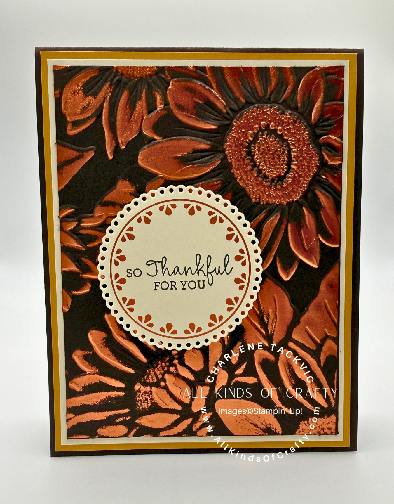 Stampin’ Up! Sunflower Thankful Card for Amy’s Inkin’ Krew Team Blog Hop